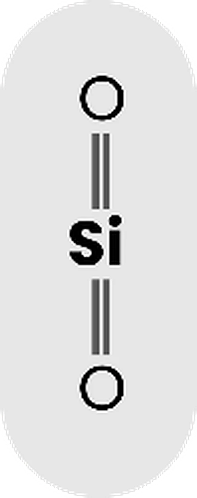 Structural formula of silicon dioxide, O=Si=O